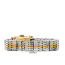 Gucci 8600L Guccissima Rectangular Two-Tone Stainless Steel Watch