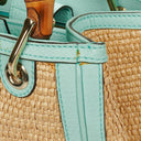 Gucci Woven Straw and Leather Bamboo Shopper Tote Bag