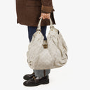 Louis Vuitton Mahina XL Leather White Monogram Shoulder Bag