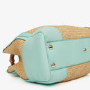 Gucci Woven Straw and Leather Bamboo Shopper Tote Bag