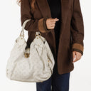 Louis Vuitton Mahina XL Leather White Monogram Shoulder Bag