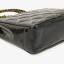Chanel Quilted Black Patent Leather CC Shoulder Bag