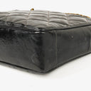 Chanel Quilted Black Patent Leather CC Shoulder Bag