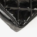 Chanel Quilted Black Patent Leather CC Shoulder Bag