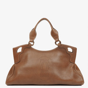 Cartier Marcello de Cartier Brown Leather Handle Bag