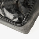 Chanel Quilted Black Patent Leather CC Shoulder Bag