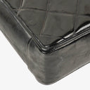 Chanel Quilted Black Patent Leather CC Shoulder Bag