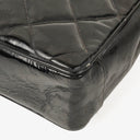 Chanel Quilted Black Patent Leather CC Shoulder Bag