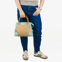 Gucci Woven Straw and Leather Bamboo Shopper Tote Bag