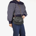 Chanel Vintage CC Diamond Black Quilted Lambskin Tassel Bag