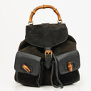 Gucci Vintage Suede and Bamboo Backpack