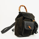 Gucci Vintage Suede and Bamboo Backpack