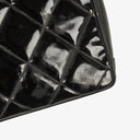 Chanel Quilted Black Patent Leather CC Shoulder Bag