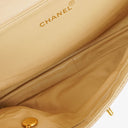 Chanel Double-Sided Flap Bag Beige Leather 24k Gold-Plated Hardware