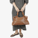 Cartier Marcello de Cartier Brown Leather Handle Bag