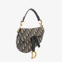 Christian Dior Small Blue Oblique Trotter Saddle Bag