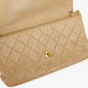 Chanel Double-Sided Flap Bag Beige Leather 24k Gold-Plated Hardware