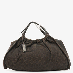 Gucci Brown Monogram Canvas and Leather Handbag