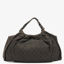 Gucci Brown Monogram Canvas and Leather Handbag