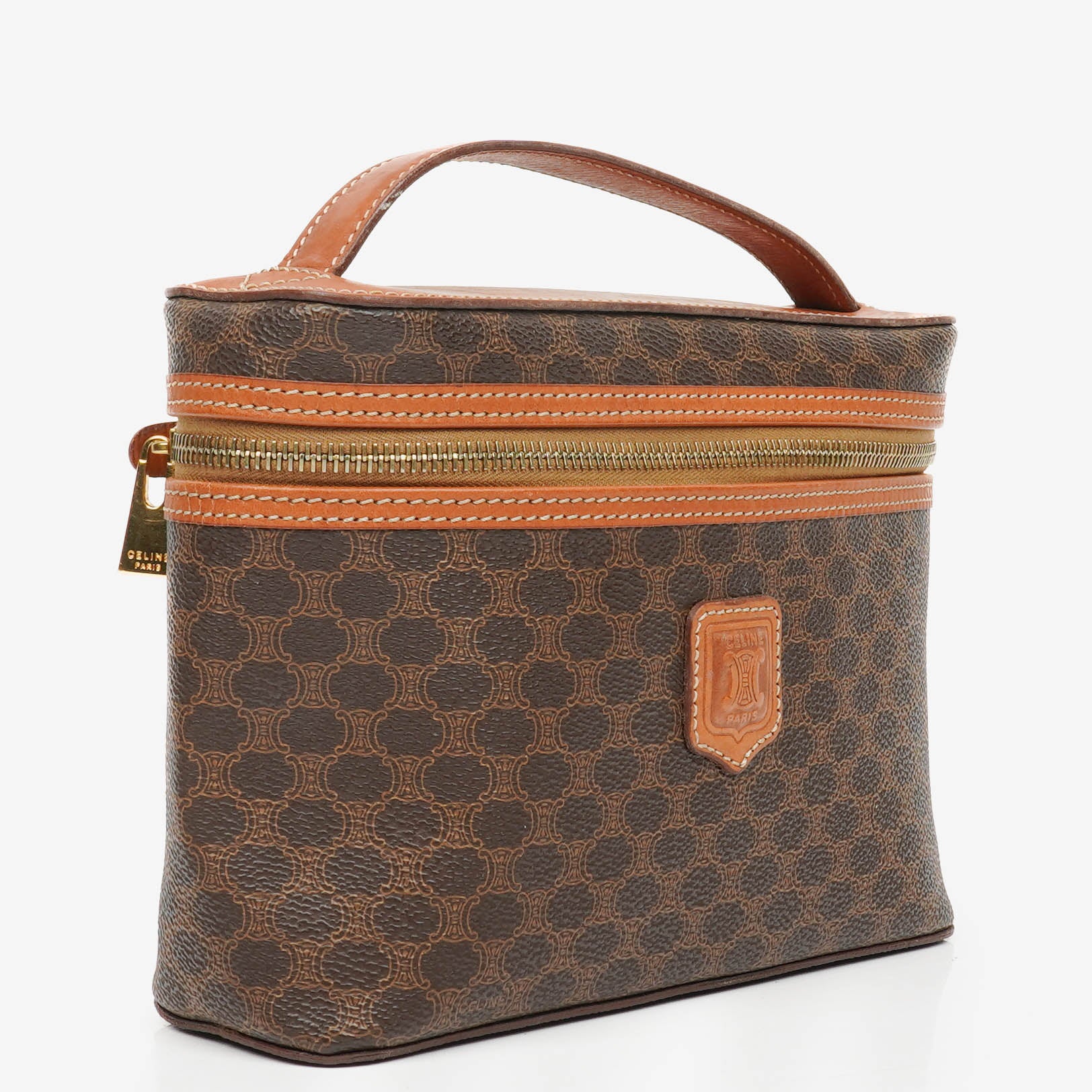 Celine Brown Macadam Vanity Handbag