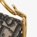 Christian Dior Small Blue Oblique Trotter Saddle Bag