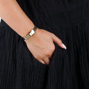 Gucci 8600L Guccissima Rectangular Two-Tone Stainless Steel Watch