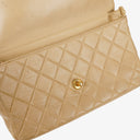 Chanel Double-Sided Flap Bag Beige Leather 24k Gold-Plated Hardware