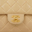 Chanel Double-Sided Flap Bag Beige Leather 24k Gold-Plated Hardware