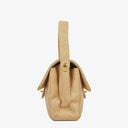 Chanel Double-Sided Flap Bag Beige Leather 24k Gold-Plated Hardware