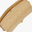 Chanel Double-Sided Flap Bag Beige Leather 24k Gold-Plated Hardware