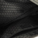 Gucci Black Nylon Leather Braided Handle Ring Hobo Bag