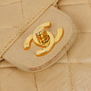 Chanel Double-Sided Flap Bag Beige Leather 24k Gold-Plated Hardware