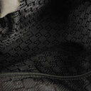Gucci Black Nylon Leather Braided Handle Ring Hobo Bag