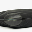 Gucci Black Nylon Leather Braided Handle Ring Hobo Bag
