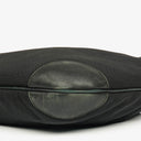 Gucci Black Nylon Leather Braided Handle Ring Hobo Bag