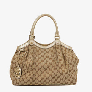 Gucci GG Canvas/Leather Sukey Medium Tote Bag