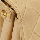 Chanel Double-Sided Flap Bag Beige Leather 24k Gold-Plated Hardware