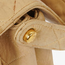 Chanel Double-Sided Flap Bag Beige Leather 24k Gold-Plated Hardware