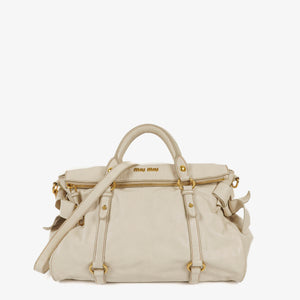 Sac satchel Miu Miu Vitello Lux avec nœud Talco