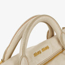 Sac satchel Miu Miu Vitello Lux avec nœud Talco