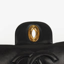 Chanel Jumbo CC Classic Single Flap Maxi Logo Bag Black Quilted Lambskin 24K Gold-Plated Hardware