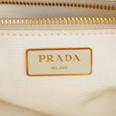 Prada Naturale White Medium Wicker and Canvas Tote Bag
