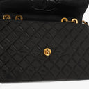 Chanel Jumbo CC Classic Single Flap Maxi Logo Bag Black Quilted Lambskin 24K Gold-Plated Hardware