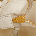 Prada Naturale White Medium Wicker and Canvas Tote Bag