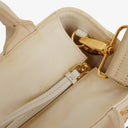 Prada Naturale White Medium Wicker and Canvas Tote Bag