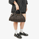 Gucci Brown Monogram Canvas and Leather Handbag