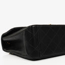 Chanel Jumbo CC Classic Single Flap Maxi Logo Bag Black Quilted Lambskin 24K Gold-Plated Hardware