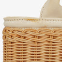 Prada Naturale White Medium Wicker and Canvas Tote Bag
