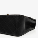 Chanel Jumbo CC Classic Single Flap Maxi Logo Bag Black Quilted Lambskin 24K Gold-Plated Hardware