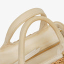 Prada Naturale White Medium Wicker and Canvas Tote Bag